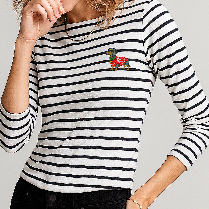 Dachshund - Breton Stripe Jersey Top – Colby and flynn